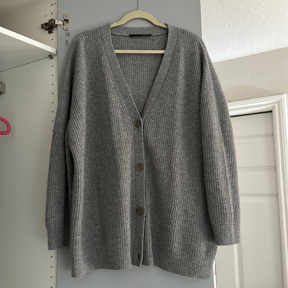Jenni Kayne Cashmere Cacoon Cardigan Sz Large Heather Grey